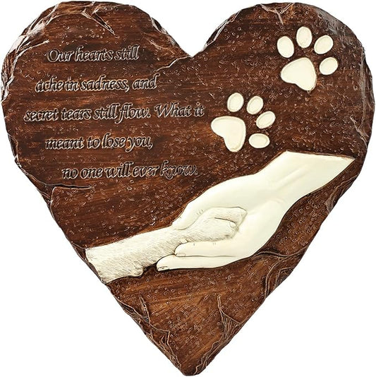 Pet Memorial Stone, Loss of Dog Sympathy Gift, Cat & Dog Passing Away Gift, Pet Loss Sympathy Gifts, Garden Stone for Pet Remembrance, Grave Marker Headstones for Dogs Cats(Brown)