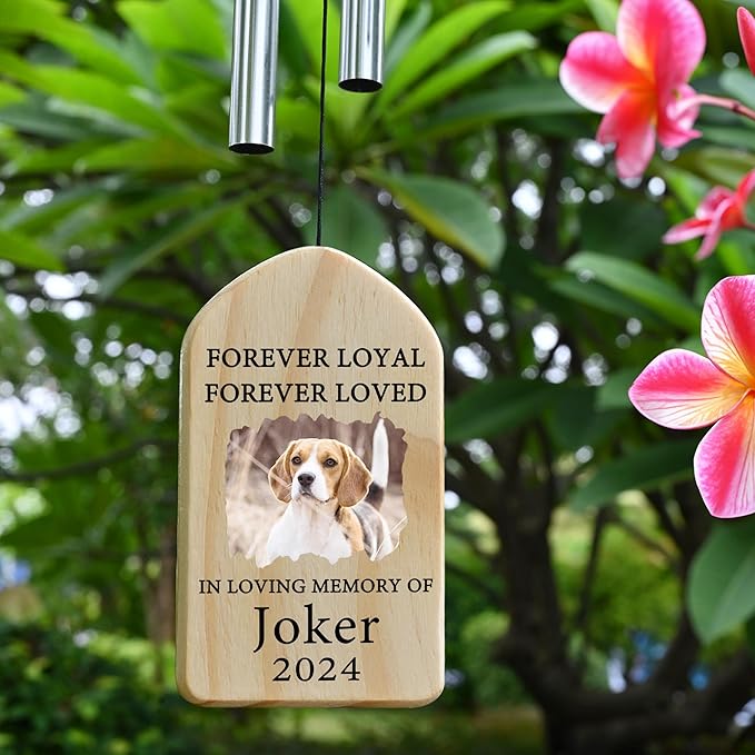 Pet Memorial Wind Chime, Pet Loss Gifts, Pet Memorial Gifts for Dogs, Dog Memorial Gifts for Loss of Dog, Loss of Dog Sympathy Gift, Dog Remembrance Gift, in Memory of Dog Cat - Forever Loyal Loved