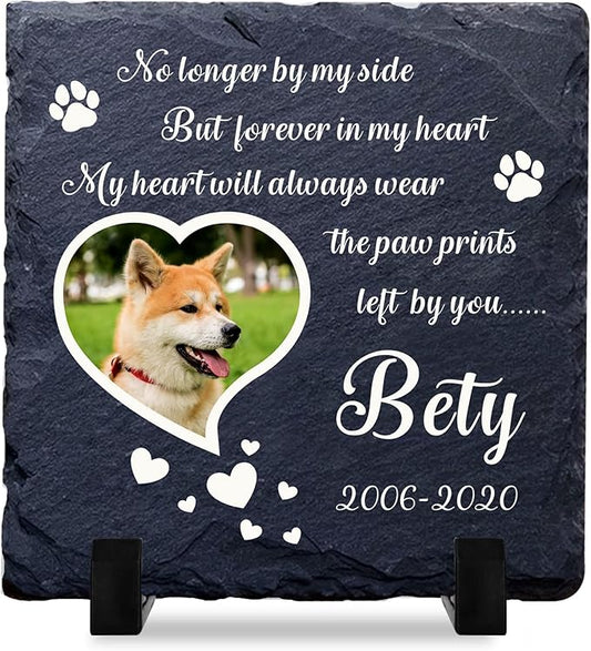 EDSG Personalized Dog Memorial Gifts for Loss of Dog Pet Memorial Gifts for Dogs Cats Memorial Stone Pet Loss Gifts Natural Slate Grave Plaque Pets Bereavement Gifts Loss of Pet Gift (Design 3)