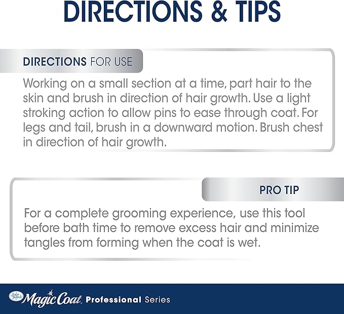 Four Paws Professional Series Grooming Brushes for Dogs & Cats, 2-in-1 Slicker Brush and Shedding Blade, Rubberized Handle, All Coat Types, Available in 3 Sizes