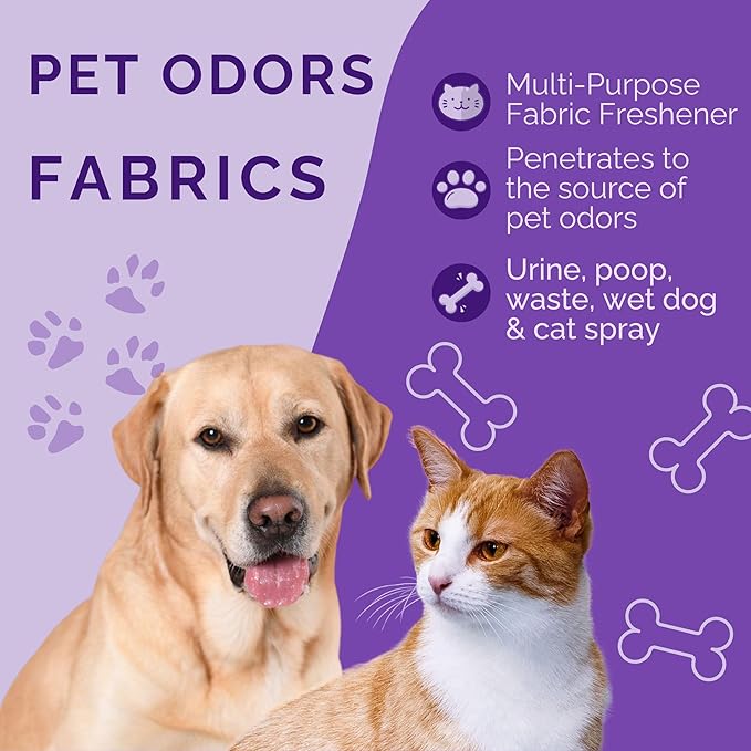No Scent Carpet Upholstery & Fabric Furniture Spray Spot Cleaner for Wet Dog Smell, Cat Spray, Pet Odor, Urine, Poop & Secretions (8 Fl Oz / 237 mL)