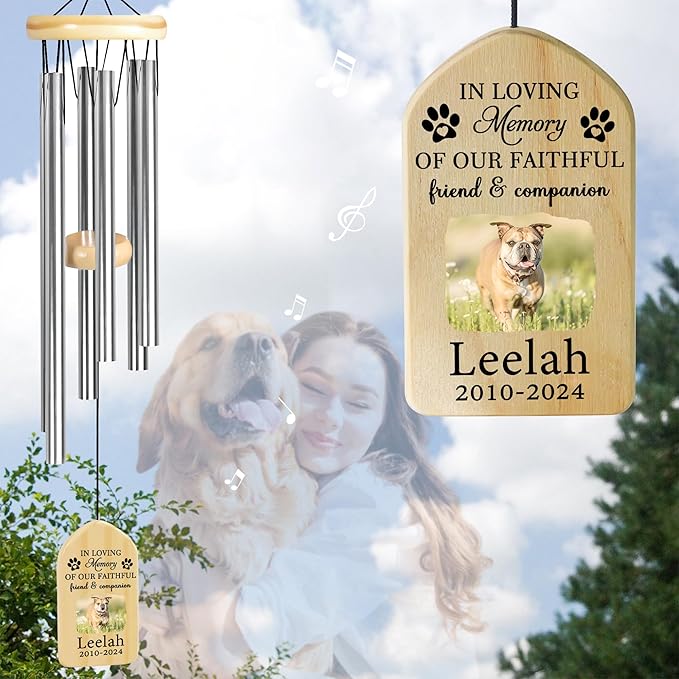 Pet Memorial Wind Chime, Pet Loss Gifts, Pet Memorial Gifts for Dogs, Dog Memorial Gifts for Loss of Dog, Loss of Dog Sympathy Gift, Dog Remembrance Gift, in Memory of Dog Cat - Friend and Companion