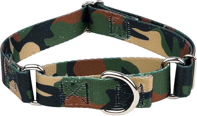 Country Brook Petz - Woodland Camo Martingale Dog Collar - Camouflage Collection Featuring Rugged Designs (1 Inch, Large)