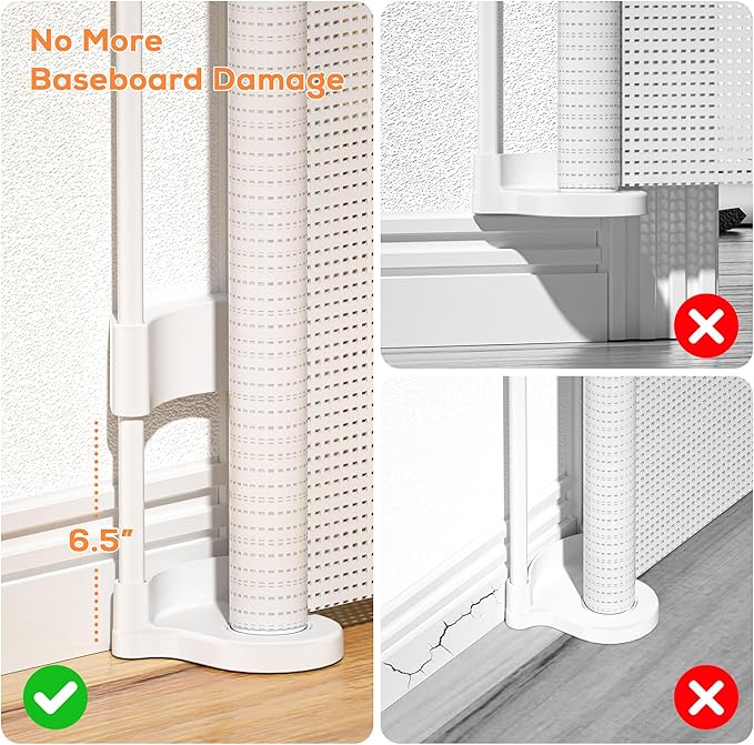 Retractable Baby Gate for Stairs, 48" Tall X 200" Wide Mesh Dog Gate Indoor, Child Gate for Doorways, Hallways, Deck, Indoor Outdoor Pet Baby Safety Essentials for Home, White