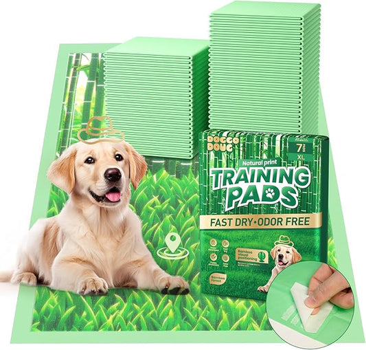 Puppy Pads XL 7 Count - 28"x34" Extra Large Pee Pads for Dogs Odor Blocking, Leak-Proof Potty Training Pad Super Absorbent, 6-Layer Leak-Bamboo Patterns Dog Pads