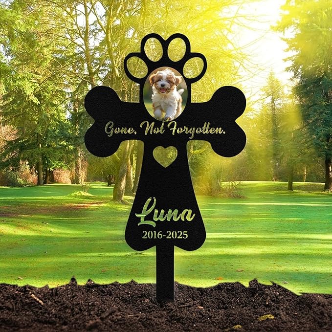 Custom Dog Grave Markers Outdoor, Personalized Pet Grave Marker Dog Memorial, Outdoor Weatherproof Pet Cemetery Sign, Personalized Dog Memorial Gifts for Loss of Dog