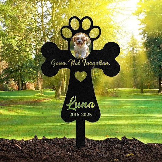Custom Dog Grave Markers Outdoor, Personalized Pet Grave Marker Dog Memorial, Outdoor Weatherproof Pet Cemetery Sign, Personalized Dog Memorial Gifts for Loss of Dog