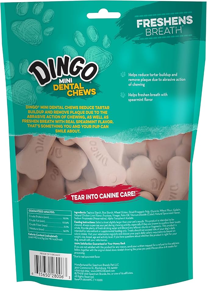 Dingo Denta Treats Teeth Whitening Mini Chews, 48 Pack, Flavourless, 7.6 Oz