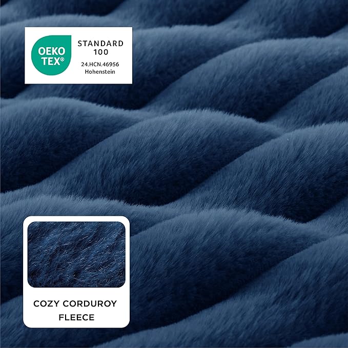 Bedsure ComfyFleece™ Orthopedic Dog Bed for Small Dogs, Waterproof Memory Foam Small Pet Beds with Sides, Non-Slip Bottom and Egg-Crate Foam Medium Dog Couch Sofa with Washable Corduroy Cover, Blue