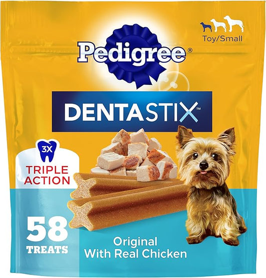 Pedigree Dentastix Dental Chews for Dogs, Small and Toy Breed Dog Treats, Original Flavor, 14 oz. Bag (58 Treats Total)