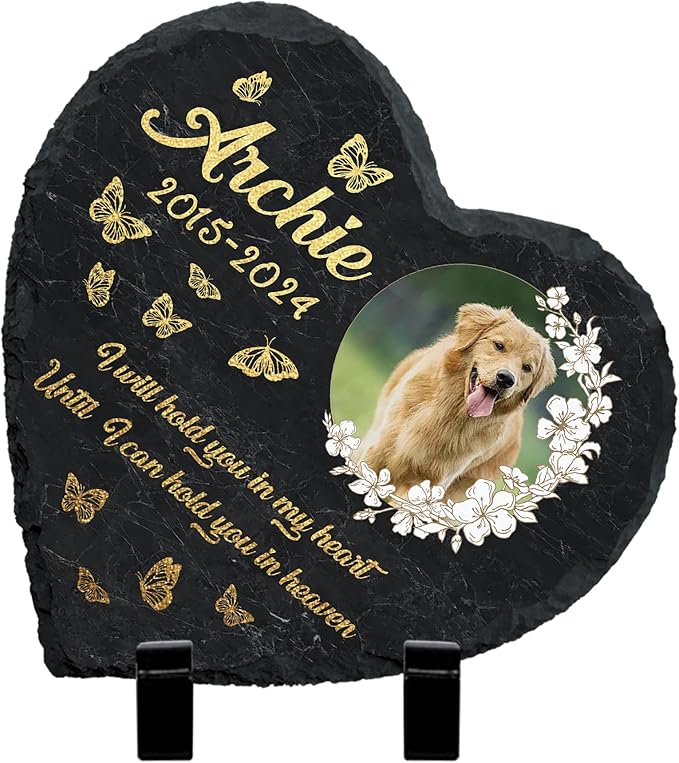 Dog Memorial Gifts for Loss of Dogs, Pet Memorial Gift Stones, Dogs Cats Bereavement Remembrance Sympathy Gifts for Pet Lovers, Cemetery Decorations for Grave, Home Decor Memory Picture Frame