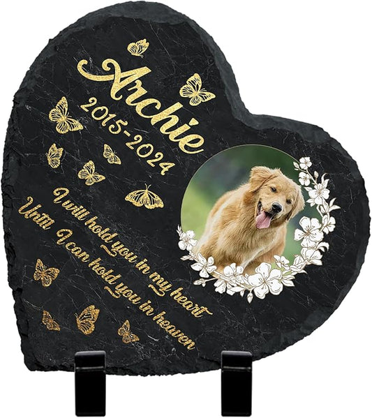 Dog Memorial Gifts for Loss of Dogs, Pet Memorial Gift Stones, Dogs Cats Bereavement Remembrance Sympathy Gifts for Pet Lovers, Cemetery Decorations for Grave, Home Decor Memory Picture Frame
