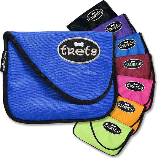Woofhoof Dog Treat Pouch, Blue Training Treat Pouch - Clip On Dog Treat Holder, Innovative No Spill Design, Magnetic Flap, Expandable Gusset, Made of Durable Nylon, Machine Washable