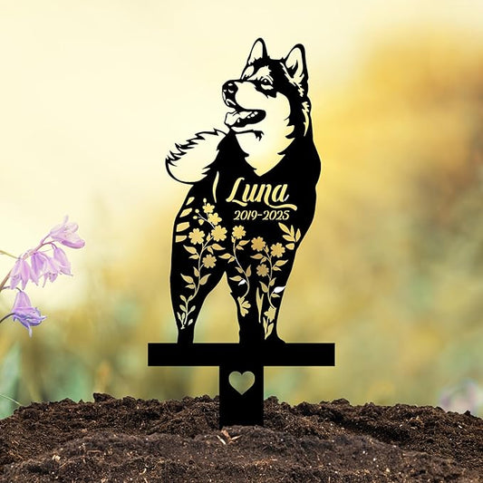 Custom Dog Grave Markers Outdoor | Best Memorial Gifts for Your Furry Friends Passed Away | Personalized Pet Grave Markers Dog Memorial Headstone