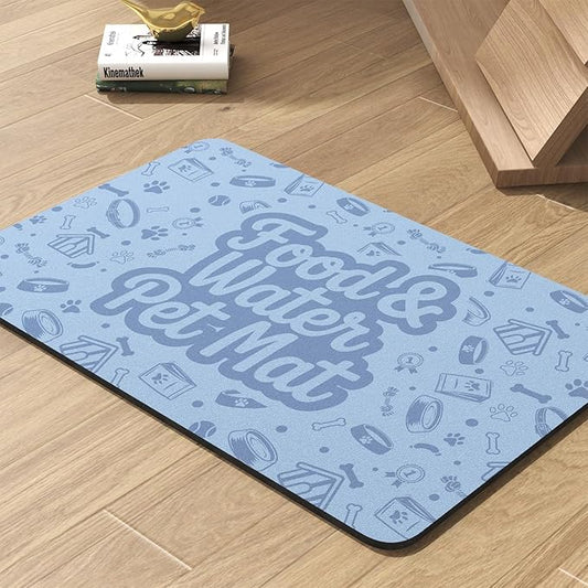 Pet Feeding Mat-Absorbent Dog Mat for Food and Water Bowl-No Stains Quick Dry Water Dispenser Mat-Dog Accessories Pet Supplies-Bowl for Messy Drinkers（Words,23"x34"