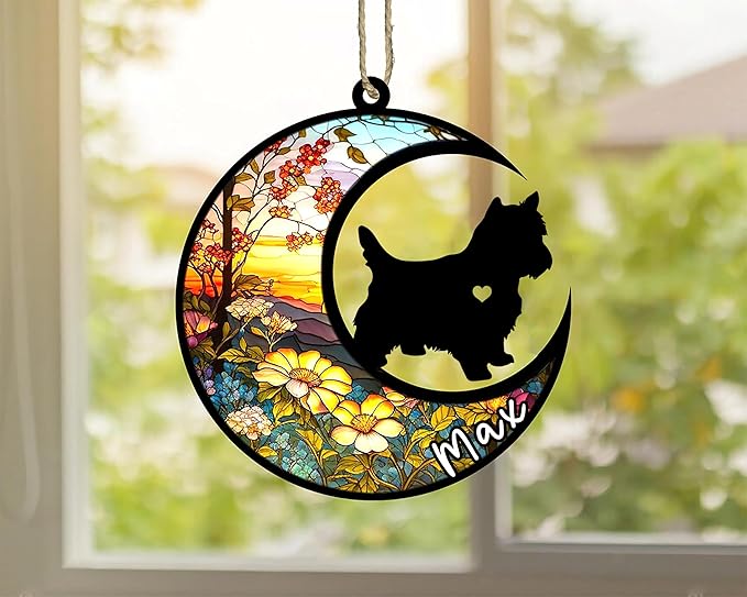 Personalized Dog Memorial, Custom Name Westie Dog Christmas Ornament with Name, Custom Breeds, Pet Loss Light Catcher, Gifts for Lovers Loss of Pet Sympathy on Mothers Day Christmas