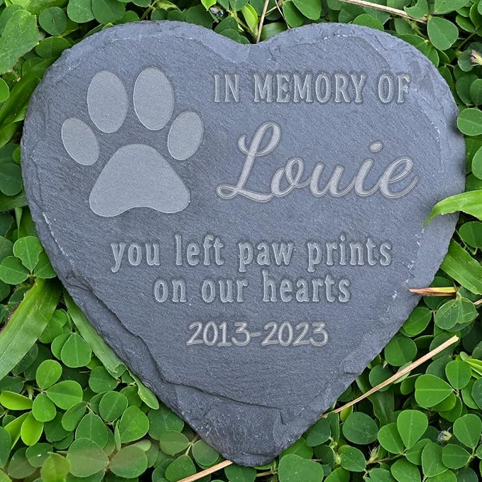 Pet Loss Gifts Personalized Dog Memorial Stone - Pet Memorial Gifts - Loss of Cat Sympathy Gift - Bereavement Remembrance Memorial Gifts for Loss of Pet Dog, 4''×4''/10×10cm