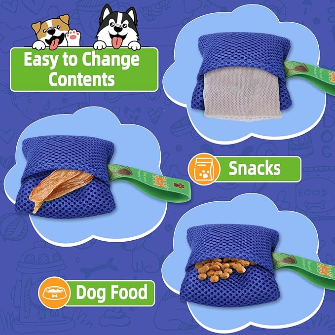 Dog Scent Training Kit – Fun Nosework Brain Games for Dogs – Encourage Calmness, Build Bond, All Ages & Breeds – 6 Scent Pouches with Fennel & Rosemary, Snap Hooks & Step-by-Step Training Guide