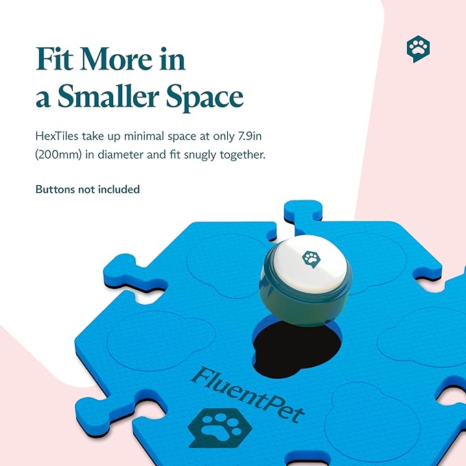 FluentPet HexTiles - Depths 3-Pack | Accessory Dog and Cat Button Learning Kits | Can Hold Up to 6 Buttons | Soft, Durable, and Non-Slip | Gift for Pet Lovers | Comes in 12 Colors