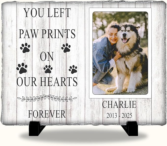 Custom Pet Memorial Personalized Cat Memorial Headstone | Best Remembrance Gifts with Photo in Loving Memory Dog Loss Gift | Personalized Gifts for Pet Lovers in Memory of Dog Garden Stone