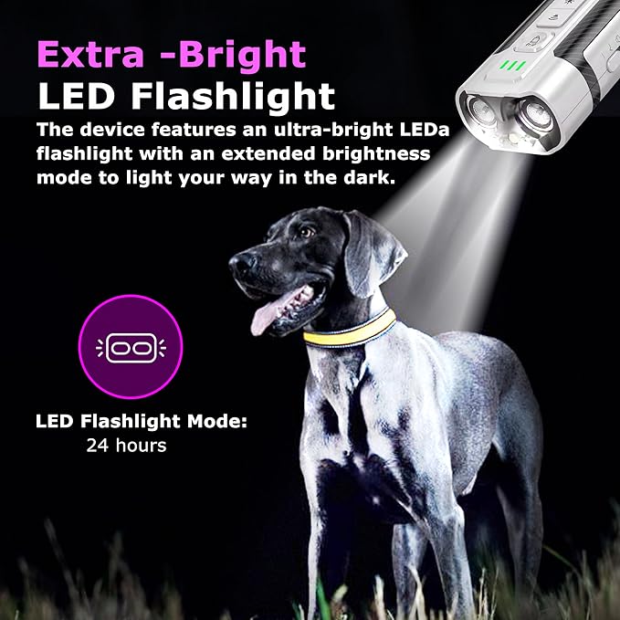 Upgraded 2025 Dog Bark Deterrent Device – Ultrasonic Anti Barking Device for Dogs with 4 Training Modes, 23FT Range, Safe & Humane Bark Control for Indoor & Outdoor Use.