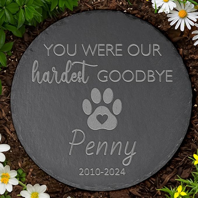 Pet Memorial Gift, Pet Memorial Stone, Sympathy Gift, Personalized Pet Memorial, Memorial Gift, Dog Memorial, Cat Memorial, Memorial Stone - You were Our Hardest Goodbye