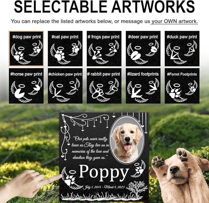 ADFSTONE Cat Memorial Stones, Pet Headstone for Loss Gifts, Animal Grave Markers - Sympathetic Dog Gift, Granite Pet Burial Markers, Personalized Pet Gravestone, Garden Stones for Bereavement