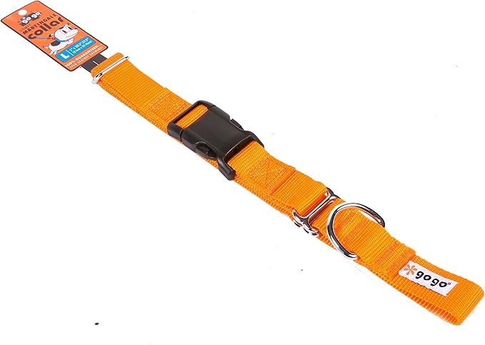 GOGO Pet Products 1-Inch Martingale Dog Collar, Large, Orange