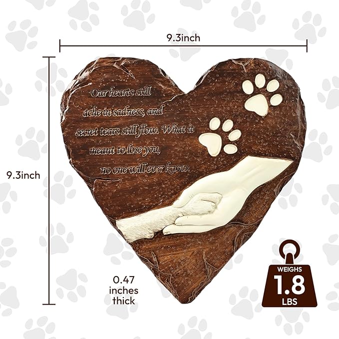 Pet Memorial Stone, Loss of Dog Sympathy Gift, Cat & Dog Passing Away Gift, Pet Loss Sympathy Gifts, Garden Stone for Pet Remembrance, Grave Marker Headstones for Dogs Cats(Brown)