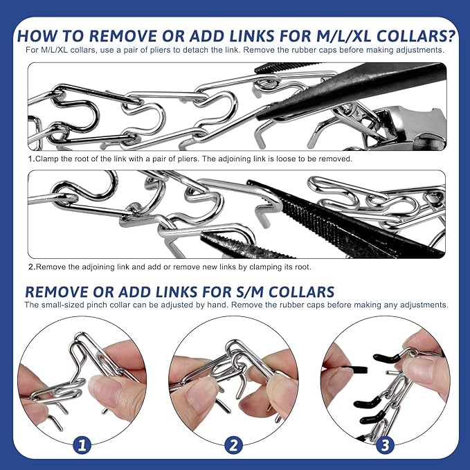 Pinch Collar for Dogs, Prong Training Collar with Quick Release Buckle for Dog Pulling Behavior Correction, Adjustable Pinch Leashes (XL / 23-26" Neck Size)