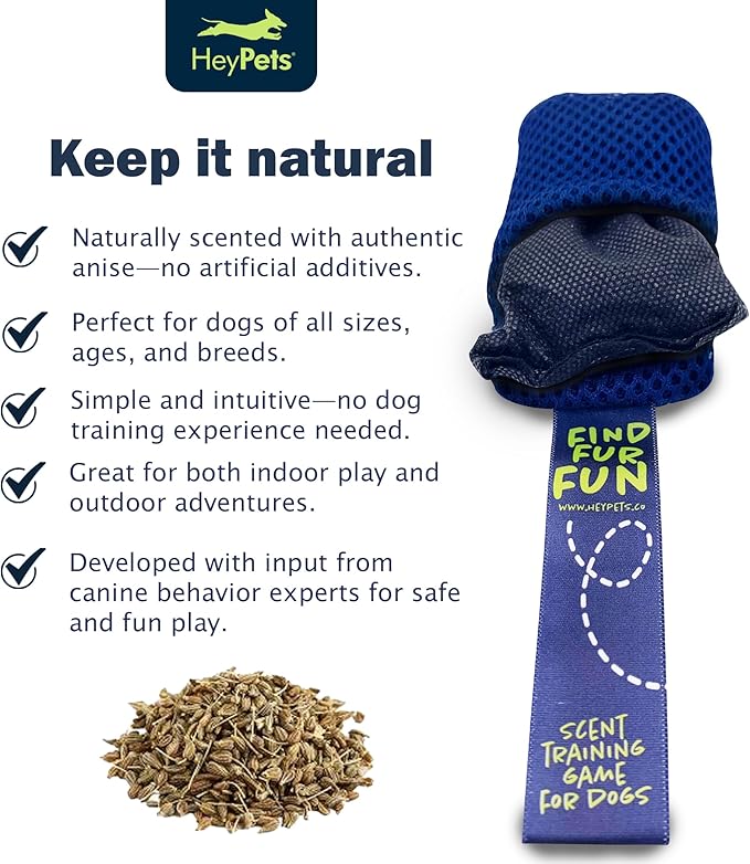 Dog Scent Training Kit – Nosework & Mental Stimulation Toy for Dogs, Interactive Hide & Seek Enrichment Game with Anise Scent Pouches