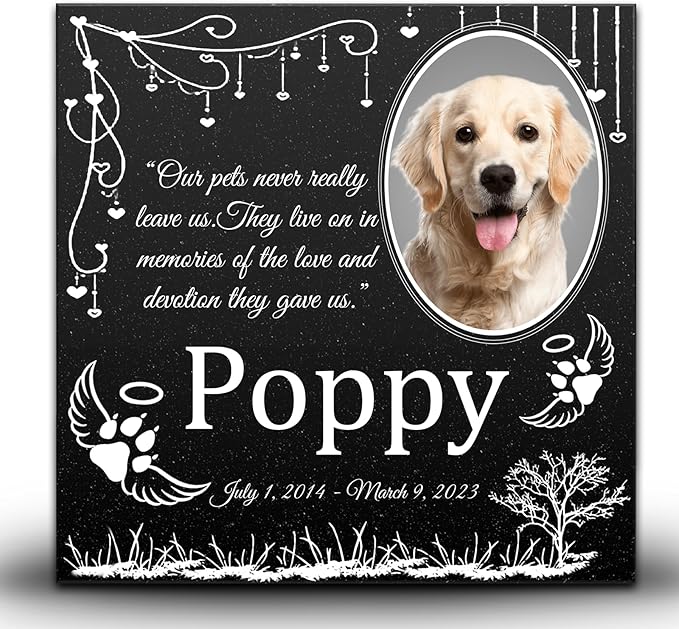 ADFSTONE Cat Memorial Stones, Pet Headstone for Loss Gifts, Animal Grave Markers - Sympathetic Dog Gift, Granite Pet Burial Markers, Personalized Pet Gravestone, Garden Stones for Bereavement