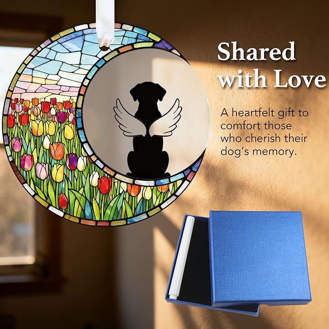 Dog Memorial Gift for Loss of Dog, Pet Sympathy Gift Ornament, Rainbow Bridge Dog Keepsake, Pet Remembrance Gift for Dog Lover, Bereavement Gift, Loss of Pet Memorial Ornament