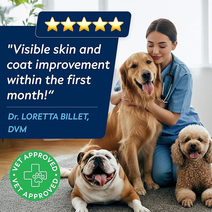 StrellaLab Omega 3 for Dogs - (540Ct) Fish Oil Treats - Allergy & Itch Relief Skin & Coat Supplement - Dry Itchy Skin, Anti Shedding & Hot Spots Treatment - Pet Salmon Oil Chews - Chicken Liver Flavor