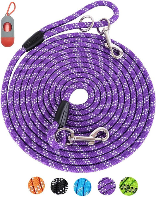 Long Dog Leash for Training - 10FT/16FT/30FT/50FT/100FT, Reflective, Heavy Duty for Large, Medium, Small Dogs - Walking, Playing, Camping, Yard