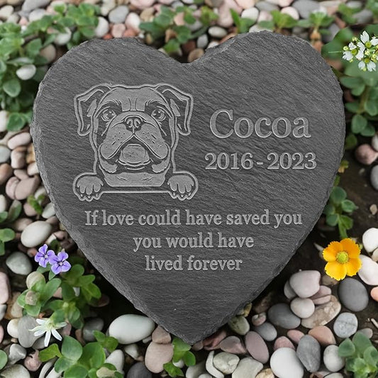 Bulldog Memorial Gifts, Bulldog Stone, Bulldog Memorial Stone, Bulldog Loss, Bulldog Keepsake Memorial, in Loving Memory Bulldog