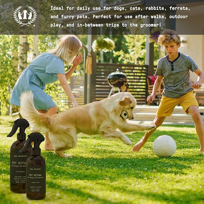 Muse Apothecary Pet Ritual Pet Cologne Spray for Dogs - Dog Perfume Spray Long Lasting After Bath - Pet Perfume for Dogs - Essential Oils Infused - 4oz, Lavender Fields