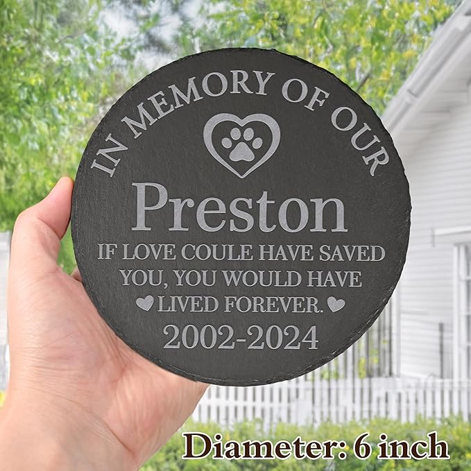 Pet Memorial Gift, Pet Memorial Stone, Sympathy Gift, Personalized Pet Memorial, Memorial Gift, Dog Memorial, Cat Memorial, Memorial Stone - Lived Forever