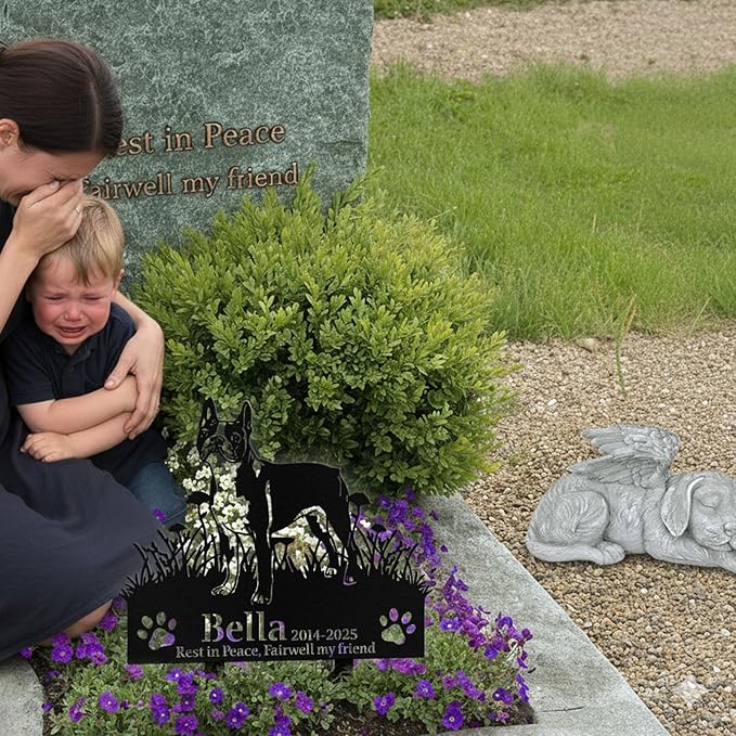 Custom Dog Grave Markers Outdoor, Personalized Pet Grave Marker Stake Dog Memorial, Outdoor Weatherproof Pet Cemetery Sign, Personalized Dog Memorial Gifts for Loss of Dog
