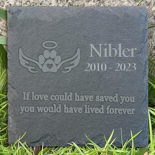 Pet Memorial Stones, Custom Loss of Pet Sympathy Gift Dog Memorial Loss Gifts Personalized Cat Memorial Headstone for Lost Loved Ones Paw Print Tombstone Garden Stone