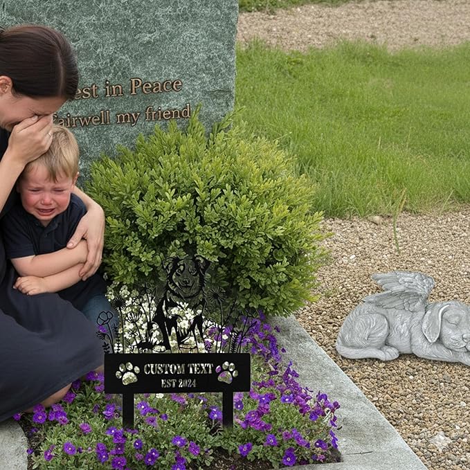 Custom Dog Grave Markers Outdoor, Personalized Pet Grave Marker Stake Dog Memorial, Outdoor Weatherproof Pet Cemetery Sign, Personalized Dog Memorial Gifts for Loss of Dog