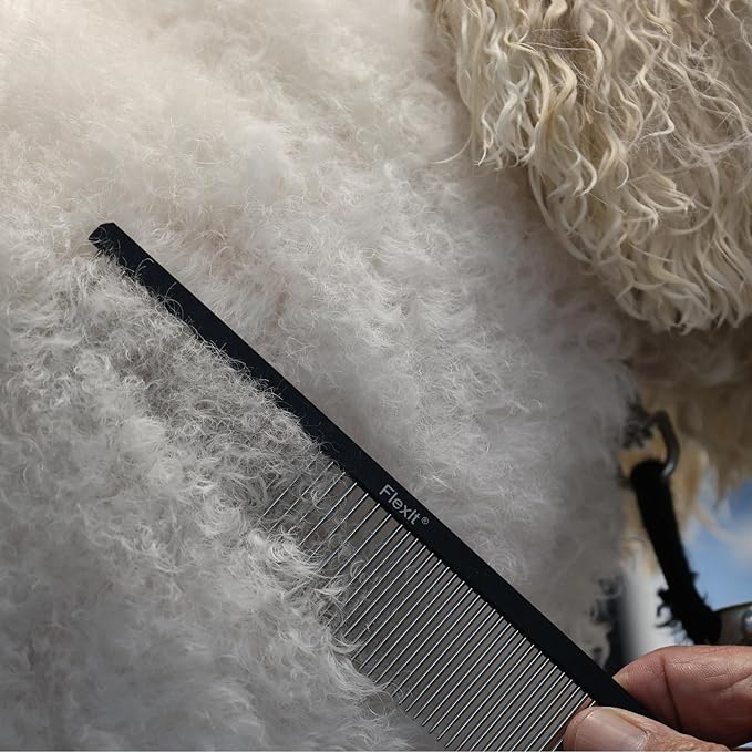 FlexIt Home - Dog Grooming Comb - Perfect for Use with FlexIt Flexible Slicker Brush for Dogs - Built for Poodles, Golden Doodles, Huskies, Retrievers, and Labradoodles (Comb Only)