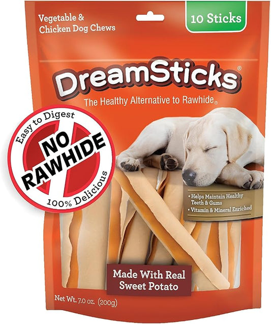 DreamBone DreamSticks Dog Chews Made with Real Sweet Potato, 10 Count (Pack of 1)