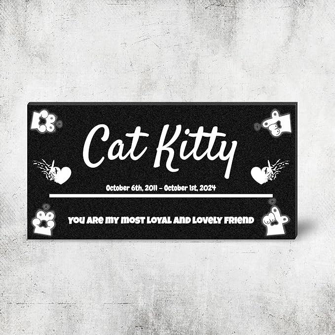 Pet Suppliespet Memorial Stone,cat Memorial Stones,Headstone,Grave Markers Dog,pet headstones for Dogs,Dog Grave Markers Outdoor,Personalized Memorial Plaque for Pets (3)
