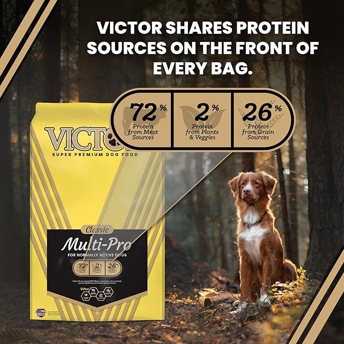 VICTOR Super Premium Dog Food – Multi-Pro Dry Canine Food – Gluten Free Dog Kibble with Beef, Chicken and Pork Protein for Normally Active Dogs – All Breeds and All Life Stages, 5 lb
