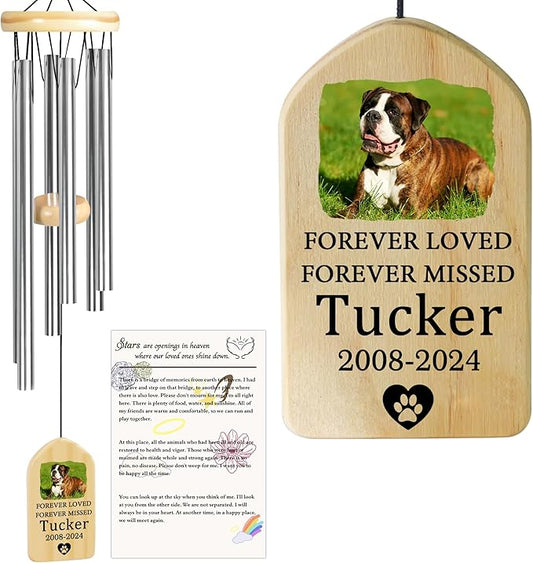 Dog Memorial Gifts for Loss of Dog, Pet Memorial Wind Chime, Pet Memorial Gifts, Pet Loss Gifts, Loss of Dog Sympathy Gift, Dog Remembrance Gift, in Memory of Dog Cat - Forever Missed