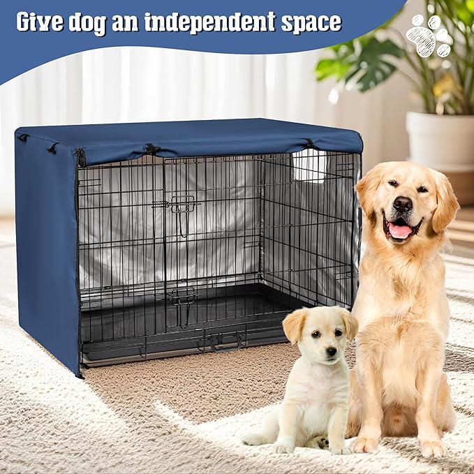 kefit Dog Crate Cover 36 inch, Kennel Cover for Dog Cage, Navy Blue
