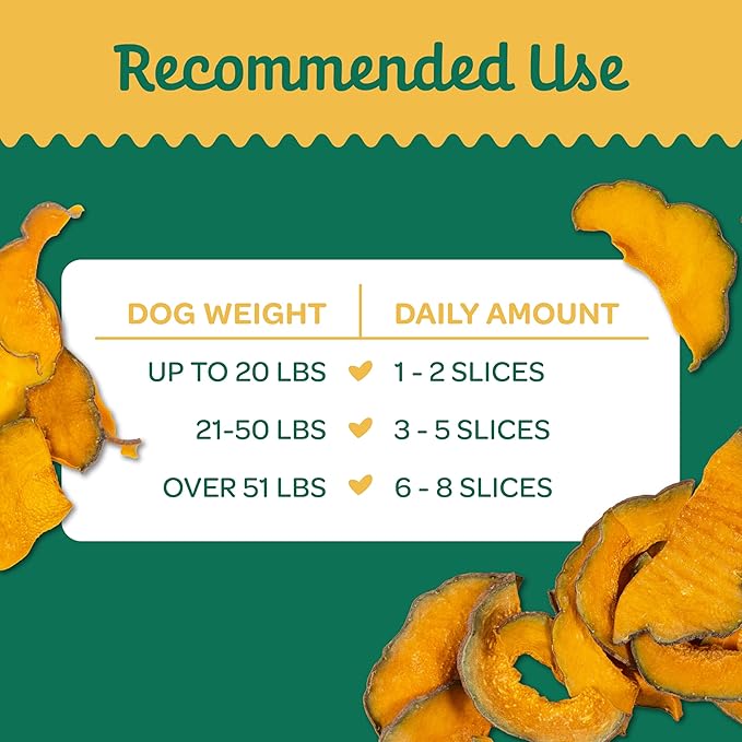 Wholesome Pride Pumpkin Slices Dog Treats – Limited Ingredient, Dehydrated, All Natural, 10 oz