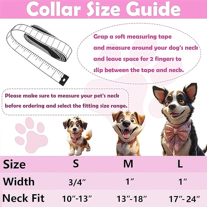 Martingale Dog Collar, Adjustable Soft No Pull Training Collar with No Buckle, Floral Pattern No Slip Martingale Collars for Medium Dogs (1" Width M)