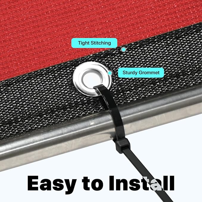 Royal Shade 4' x 6' Red Custom Size 90% Shade Cloth Dog Kennel Shade Mesh Tarp Sunblock with Grommets for Dog Kennel Cover, Fence Privacy Screen, Greenhouse, Chicken Coop & Pet Playpen.